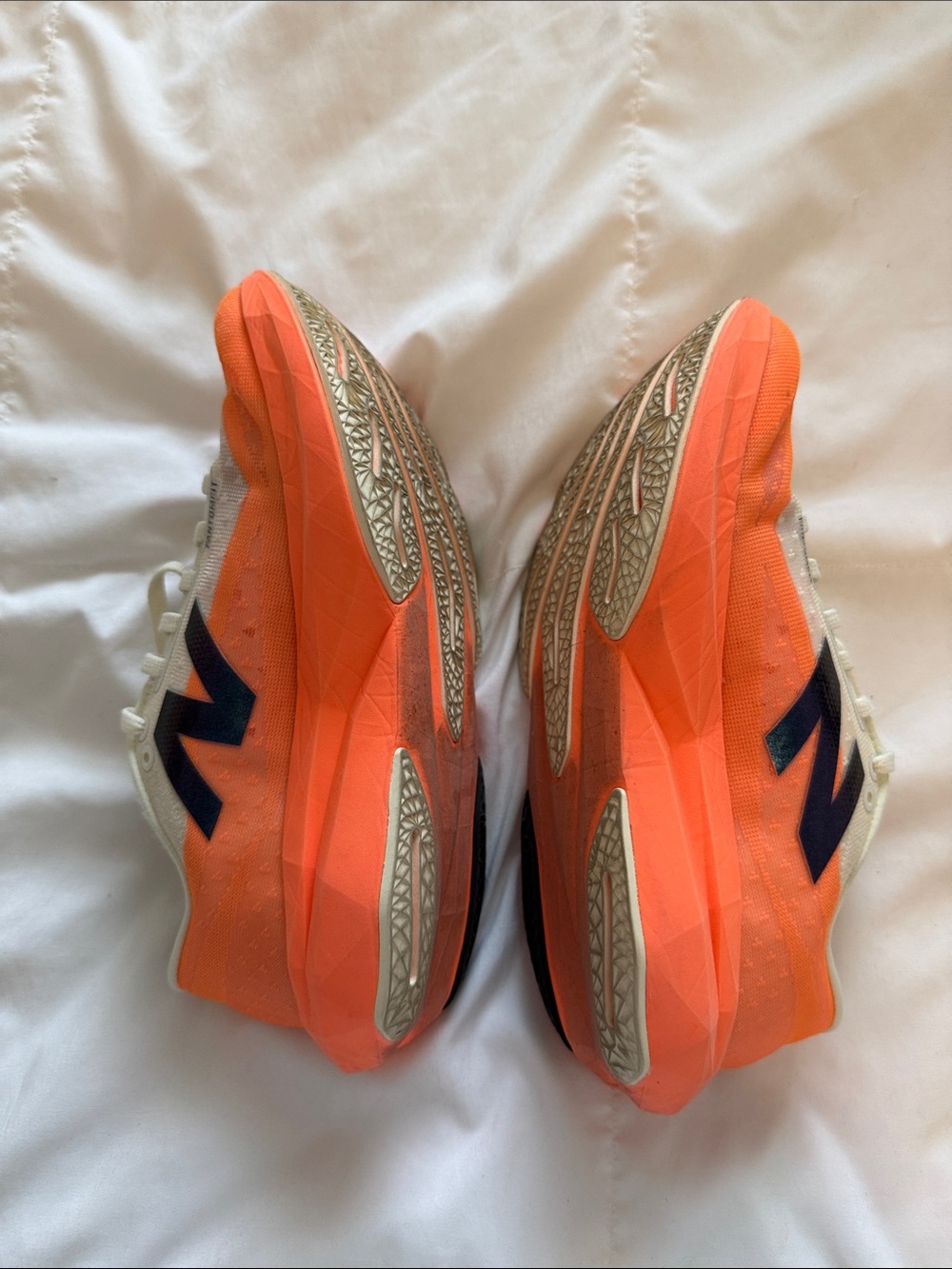 New Balance women’s Orange, White & Black FuelCell Trainers - Picture 3 of 4